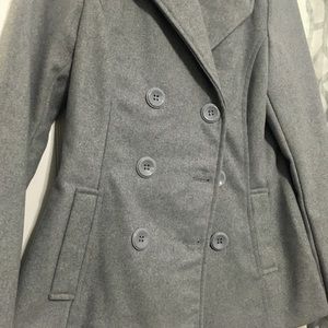 Grey wool peacoat